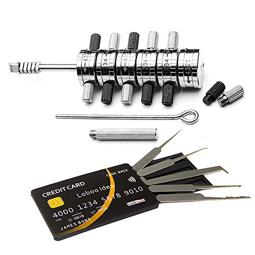 Loboo Idea Premium Ford Tibbe Dietrich/Decoder Handwerkzeug mit Loboo Idea Kreditkarte Lock Picking Tool Kit, 6-Zylinder-Leser Automotive Lock Pick Tools Schlosser-Werkzeuge von Loboo Idea
