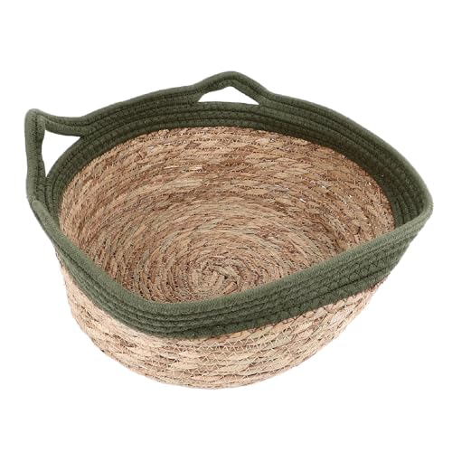 Loboo Idea Straw CAT Nest Hand Woven Breathable CAT Bed Scratch Proof Round Nest for Pets Green (M) von Loboo Idea