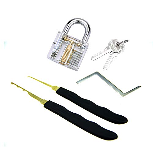 Loboo Idea Transparent Practice Padlock with 3 Pieces Professional Lock Picking Training Set, Extractor Tool for Beginner and Pro Locksmiths Loboo Idea Transparent Practice Padlock with 3 Pieces Professional Lock Picking Training Set, Extractor Tool for Beginner and Pro Locksmiths von Loboo Idea