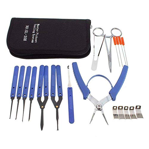 Loboo Idee Gebrochener Schlüssel Extractor Set Home Depot Schlosser Tool Removal Haken LockPick (14pcs, Schwarz) von Loboo Idea