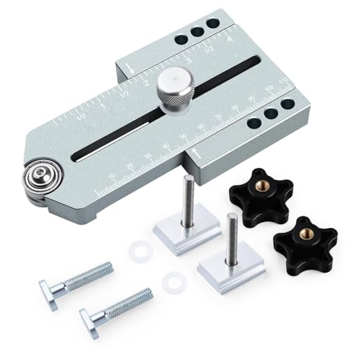 Metric Aluminum Alloy Thin Ripping Jig for Table Saw Band Router Extended Range Stable Cutting Guide (Gris) von Loboo Idea