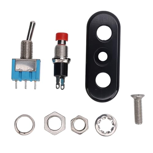 Motorcycle Handlebar Engine Stop Start Lever Switch Self Resetting Easy Control Wide Applicable All In One Aluminium (Button Switch and 2 Level Switch) von Loboo Idea