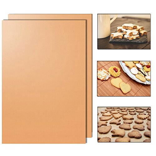 Backmatte 33 x 40cm Wiederverwendbare hitzebeständiger Backpapier Ersatz mit Antihaftbeschichtung (2x) von Lobwerk