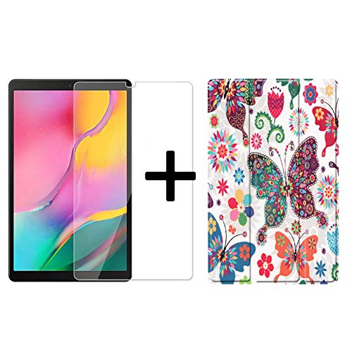 Lobwerk 2in1 Tabletschutz Cover für Galaxy Tab A 10.1 Zoll SM-T510 SM-T515 Tabletcase mit Auto Schlafmodus + Glas von Lobwerk