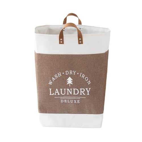 Wäschekorb Faltbar Wäschesammler Wäschesack mit Griff Sammelbehälter XXL (Dunkelbraun) von Lobwerk