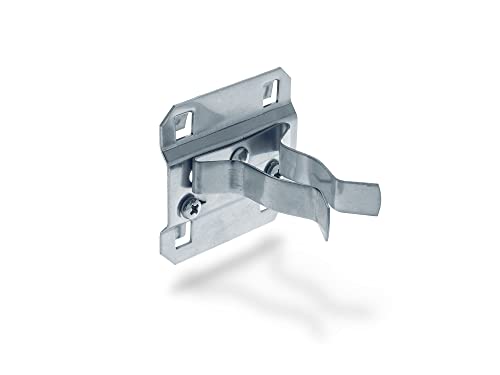 LocHook Verlängerter Federclip Stecktafel-Haken für quadratische Lochstecktafeln, Zink Stahllegierung, Silber, Pack of 5 von LocHook