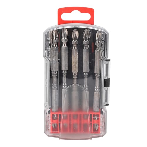 LOCADENCE 10 pCS PH2 -Schraubendreherbits, Phillips -Kopfbohrer, gekreuzte Doppelkopf -Elektrobohrbit Set, Impact -Treiber -Bit für Holzbearbeitung 110 mm 1/4 Zoll Sechskant Shank von Locadence