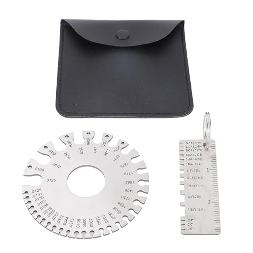 LOCADENCE 2 PCS Metallblech -Messgeräte, Edelstahl -Messdicke mit Aufbewahrungsbeutel, tragbare Metallblecher Schweißdicke für Drahtschweißen LOCADENCE 2 PCS Metallblech -Messgeräte, Edelstahl -Messdicke mit Aufbewahrungsbeutel, tragbare Metallblecher Schweißdicke für Drahtschweißen von Locadence