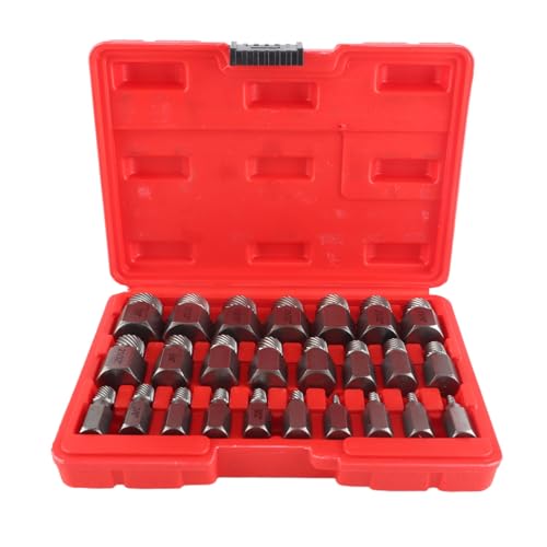 LOCADENCE 25Pcs Bolt Extractor Kit, Hex Kopf Links Spiral Chrome Molybdän Stahl Mutter Extraktor Socket Set mit Heavy Duty Blas Geformte Lagerkaste, Easy Out Extractor Set LOCADENCE 25Pcs Bolt Extractor Kit, Hex Kopf Links Spiral Chrome Molybdän Stahl Mutter Extraktor Socket Set mit Heavy Duty Blas Geformte Lagerkaste, Easy Out Extractor Set von Locadence