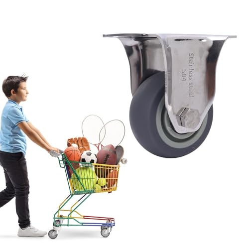 LOCADENCE 3in Richtungszaster, 304 Edelstahlrahmen Rahmen -Caster, Hochleistungsstil TPR Caster für Cartmöbel Workbench LOCADENCE 3in Richtungszaster, 304 Edelstahlrahmen Rahmen -Caster, Hochleistungsstil TPR Caster für Cartmöbel Workbench von Locadence