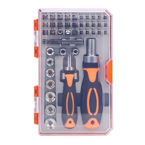 LOCADENCE 42 in 1 Schraubendreher Bit, Schraubendreherbit -Set -Sockelkit, Sechskantschlüsselköpfe Rotatable Ratchet -Griff, Bitschraubenfahrer für die Heimatung von Locadence