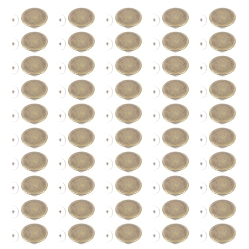LOCADENCE 50 Sets Hosenknopf und Schraube, Bronze Metallhosenknopf, 17 mm einstellbare Tasten 2x6.5 mm gekreuzte Eisenschrauben für Kleidung von Locadence