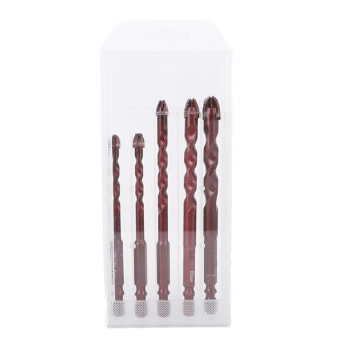 LOCADENCE 5pcs Mauerwerk Drill Bit Set, 1/4 Zoll Hex Shank 5 6 8 10 12mm Mauerwerk Zementfliesen Bohrbit Set, Wolframstahllegungsbohrer für Betonfliesenziegel LOCADENCE 5pcs Mauerwerk Drill Bit Set, 1/4 Zoll Hex Shank 5 6 8 10 12mm Mauerwerk Zementfliesen Bohrbit Set, Wolframstahllegungsbohrer für Betonfliesenziegel von Locadence