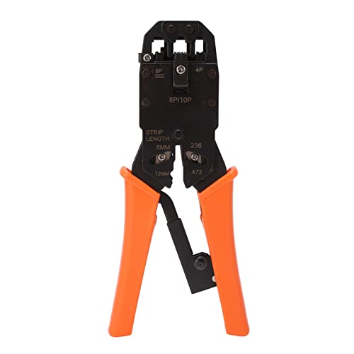 LOCADENCE Abisolierzange, Multifunktionale Hochleistungs Kabelabisolierzange mit Ergonomischem Griff, Abisolier und Crimpwerkzeug, Netzwerk Crimpwerkzeug für 4 Adrige, 6 Adrige von Locadence