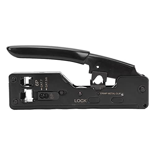 LOCADENCE Crimpzange, RJ Stecker 8P 6P RJ45 RJ12/11 Netzwerkkabelzange mit Ergonomischem Griff, Multifunktionale Drahtcrimpzange für Verdrahtungsrahmen, Module, Kabel von Locadence