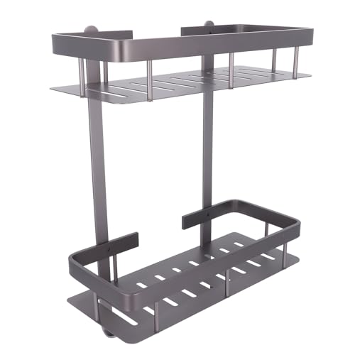 LOCADENCE Duschkaddy, Rechteckige Doppelschicht Aluminiumlegierung Wandmontage Badezimmerregale Korb, Badezimmerlagerorganisatoren für Zuhause LOCADENCE Duschkaddy, Rechteckige Doppelschicht Aluminiumlegierung Wandmontage Badezimmerregale Korb, Badezimmerlagerorganisatoren für Zuhause von Locadence
