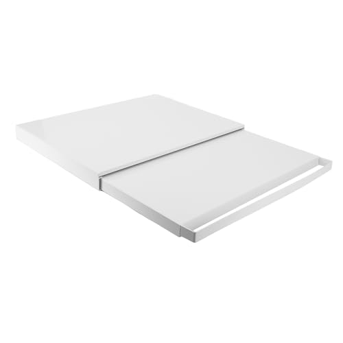 LOCADENCE Küchengeräte Schiebetrubblech, Großer Kapazität Kohlenstoffstahl Ausziehen Organisatorregal, Arbeitsplatte Aufbewahrung Moving Slider für Luftbraten, Mixer (White) von Locadence