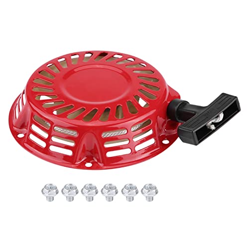 Locadence 175 mm Seilzugstarter, Originale Standard Hochleistungs Seilzugstarterbaugruppe aus Rotem Metall, Geräuscharmer Motor, Rasenmäher Hochdruckreinigerteile für 2 Kw 168F Ben von Locadence