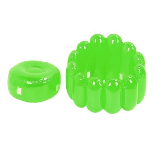 Locadence 2PCS Aufblasbare Stuhlset, Transparente Süßigkeitenfarbe Aufblasbarer Couchsofa Erwachsener, 29,5 X 22 Zoll Tragbarer Außenpullover Couch Sitz für Camping Beach Balkon (Grün) von Locadence