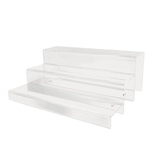 Locadence 3 Zehrenlasten Fackor Flaschenanzeigeschelf, 14,57 X 11,22 X 5,51 Im Klaren Acrylstangenschelfständer, Arbeitsplatte für Cupcakes Sammlerstücke von Locadence