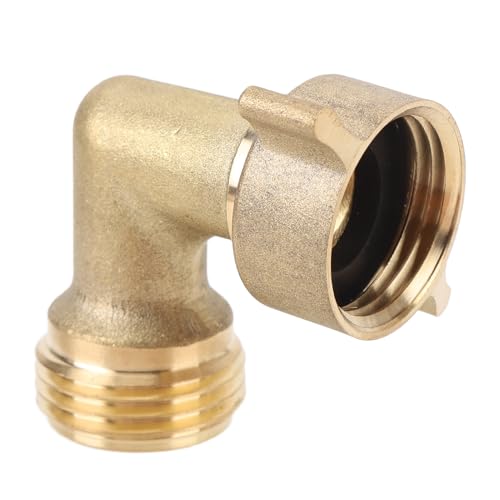 Locadence 90-Grad-Wasserschlauchbogen, massiver Gartenschlauch-Winkeladapter aus Messing, Wassereinlassadapter mit 3/4-Zoll-Gewinde, Wohnmobil-Trinkwasserschlauchadapter von Locadence