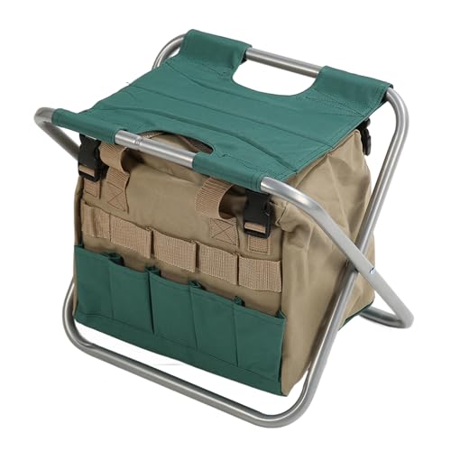 Locadence Campingstuhl Stuhl, Faltbarer Hochleistungscamping Angelhocker mit Aufbewahrungstasche, Tragbarer Rucksackstuhl mit Griff für das Fischen Im Freien (Silber) von Locadence
