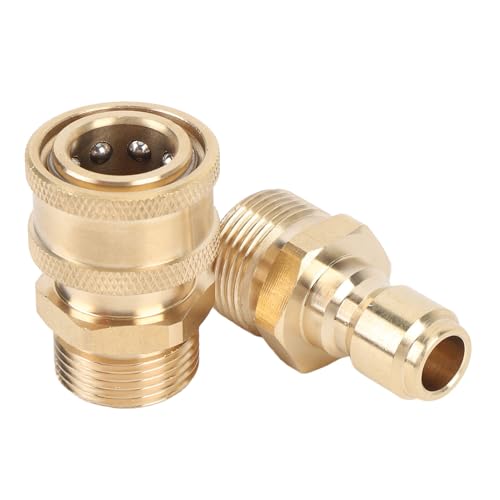 Locadence Hochdruckreiniger-Adapter-Set, 5000 PSI Messing M22 Außengewindeanschluss 3/8 Zoll Schnellanschluss Hochdruckreiniger-Adapter von Locadence