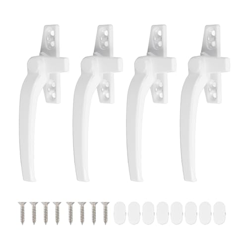 Locadenz 2pcs Aluminiumlegierung Casement Fenster Verriegelungsgriff Griff Griff, Türfenstergriff Schleusen rechte Hand weiß (Linke Hand) von Locadence