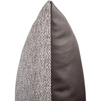 strukturiertes Fischgrät & Lederkissen von LocalProduceDesign