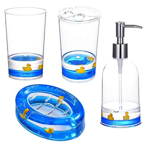 Locco Decor 4 Piece Acrylic Liquid 3D Floating Motion Bathroom Vanity Accessory Set Duck Locco Decor 4 Piece Acrylic Liquid 3D Floating Motion Bathroom Vanity Accessory Set Duck von Locco Decor