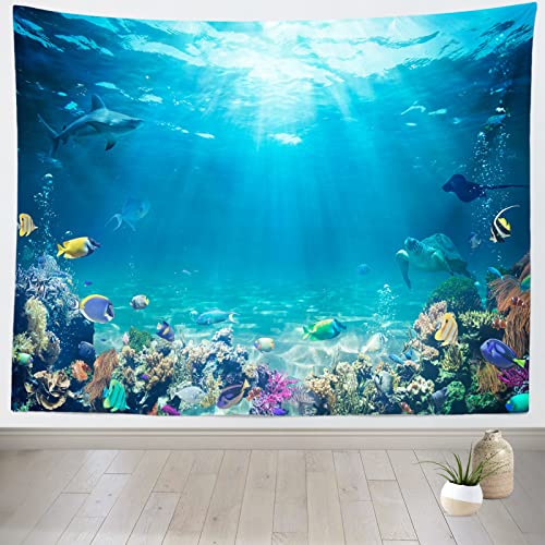 Loccor Underwater World Wandteppich, blauer Ozean, Wandbehang unter dem Meer, Korallenriff, Wandteppich, 203x152 cm, tropisches Aquarium, Unterwasser-Wandteppich, Wohnheim, Dekoration Loccor Underwater World Wandteppich, blauer Ozean, Wandbehang unter dem Meer, Korallenriff, Wandteppich, 203x152 cm, tropisches Aquarium, Unterwasser-Wandteppich, Wohnheim, Dekoration von Loccor