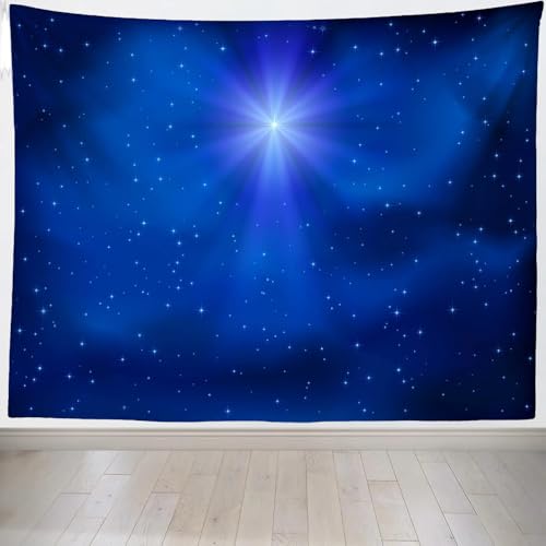 Loccor Wandteppich mit Sternennacht, leuchtender Weihnachtsstern, blauer Sternenhimmel, Wandbehang, Stern von Bethlehem, Jesus, Geburt, Krippe, Weihnachten, christliche Kirche, Heimdekoration, 203 x Loccor Wandteppich mit Sternennacht, leuchtender Weihnachtsstern, blauer Sternenhimmel, Wandbehang, Stern von Bethlehem, Jesus, Geburt, Krippe, Weihnachten, christliche Kirche, Heimdekoration, 203 x von Loccor