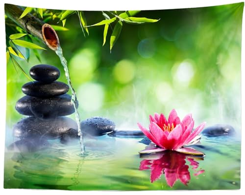 Loccor Zen-Garten-Wandteppich, 203 x 152 cm, grüne Bambus-Zen-Steine, Spa-Wasser, Lotusblüte, Wandbehang, Wandteppich, Entspannung, Bambus-Kerzen für Zuhause, Schlafzimmer, Wohnzimmer, Wohnheim Loccor Zen-Garten-Wandteppich, 203 x 152 cm, grüne Bambus-Zen-Steine, Spa-Wasser, Lotusblüte, Wandbehang, Wandteppich, Entspannung, Bambus-Kerzen für Zuhause, Schlafzimmer, Wohnzimmer, Wohnheim von Loccor