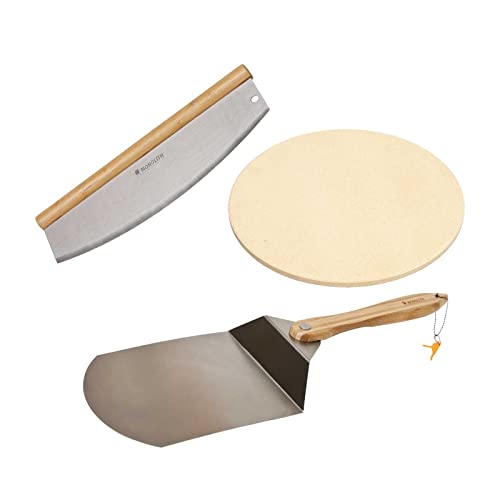 MONOLITH Pizza Set Junior/Icon - Pizzastein 26 x 1,5 cm - Pizzaheber - Pizza Cutter von Lochnershop