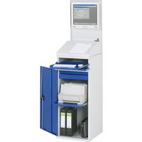 RAU Computer-Schrank, Tastaturauszug, Flügeltür, Lochplattenrückwand, Schubladen, stationär von RAU