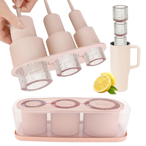 Lociban Eiswürfelform für Stanley Cup, Eiswürfel Stanley Cup Zubehör, Eiswürfelbehälter Silikon mit Deckel, 3 Fach Eiswürfelschale für 40Oz Becher, BPA Frei, Ice Cube Tray für Cocktail Whisky (Rosa) Lociban Eiswürfelform für Stanley Cup, Eiswürfel Stanley Cup Zubehör, Eiswürfelbehälter Silikon mit Deckel, 3 Fach Eiswürfelschale für 40Oz Becher, BPA Frei, Ice Cube Tray für Cocktail Whisky (Rosa) von Lociban