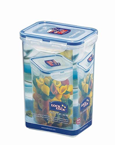 2 Stück Lock & Lock Frischhaltedose, Vorratsdose, transparent, 1,3 l, rechteckig hoch, 135 x 102 x 185 mm, Set by Danto® von LocknLock