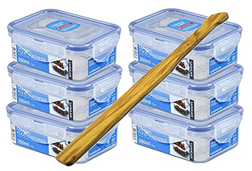 LocknLock HPL806 6 er Set Frischhaltedose, Vorratsdose, a 350 ml & SeleXions Multifunktion Olivenholz Spachtel LocknLock HPL806 6 er Set Frischhaltedose, Vorratsdose, a 350 ml & SeleXions Multifunktion Olivenholz Spachtel von LocknLock