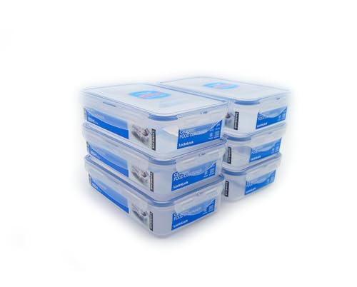Lock & Lock Frischhaltedosen, luftdicht, rechteckig, ca. 770 ml, 6 Stück von LocknLock
