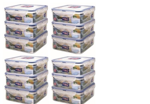 Lock & Lock 12 x Frischhaltedose HPL823 je 870ml quadratsich von LocknLock