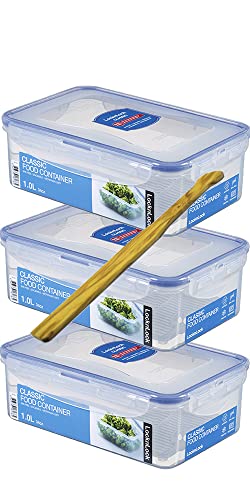 Lock&Lock Frischhaltedose | Vorratsdose | Gefrierdose mit Abtropfgitter | 1,0 Liter | HPL817T - 3er Set von LocknLock