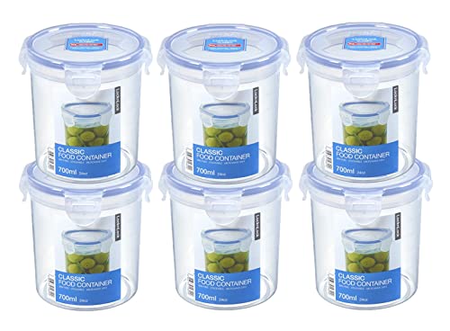 Lock&Lock Frischhaltedose | Vorratsdose | 700 ml, rund, mit 4-Fach Klickverschluss - 6er Set Lock&Lock Frischhaltedose | Vorratsdose | 700 ml, rund, mit 4-Fach Klickverschluss - 6er Set von LocknLock