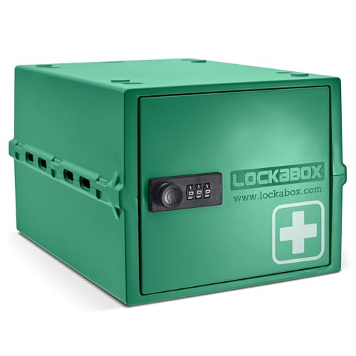 Lockabox One™ | Kompakte Abschließbare Box aus Polycarbonat mit Zahlenschloss für mehr Sicherheit zu Hause | Ideal für Lebensmittel, Medikamente und Technik/Handygefängnis (Medi Grün) von Lockabox