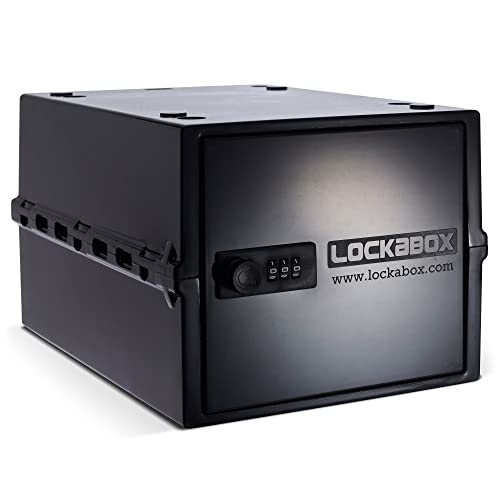 Lockabox One™ | Kompakte Abschließbare Box aus Polycarbonat mit Zahlenschloss für mehr Sicherheit zu Hause | Ideal für Lebensmittel, Medikamente und Technik/Handygefängnis (Jet) von Lockabox