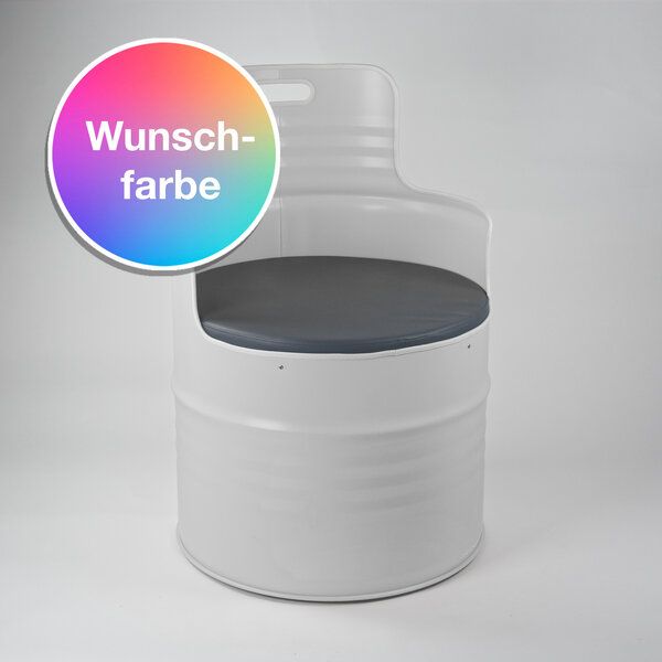 Lockengelöt Sessel (2) aus einem Hamburger Ölfass von Lockengelöt