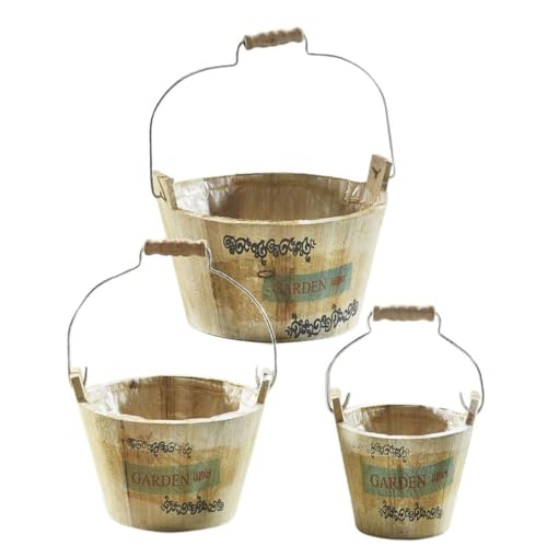 Locker Pflanzschale Pflanzeimer 3er Set mit Folie Blumentopf Blumenkübel Blumentöpfe von Locker