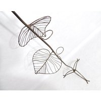 Jahrgang Handgefertigte Metall Draht Kerzenhalter Große Blatt Baum Rustikal Kunstwerk 48 1/2" Hoch von Lockhead
