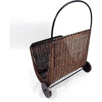 Roll Wicker Rattan Zeitungsständer Stil Von Umanoff Warenkorb Auf Rollen von Lockhead