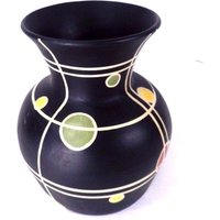 Vintage Modernist Atomic Black Art Retro Space Theme Keramik Vase von Lockhead