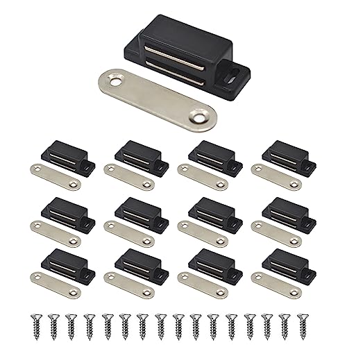 Lockimo Türmagnet Magnetschnäpper Magnetverschluss Türmagnete - 12 Stück Tür Magnete für Möbel Schrankmagnete Selbstklebend Stark Schrank (Schwarz) von Lockimo